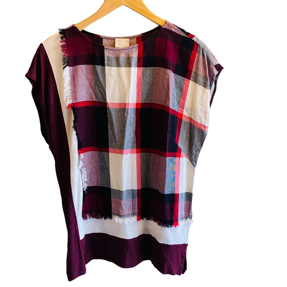 Anthropologie Postmark Plaid Hammon Top-Size Small Grunge
